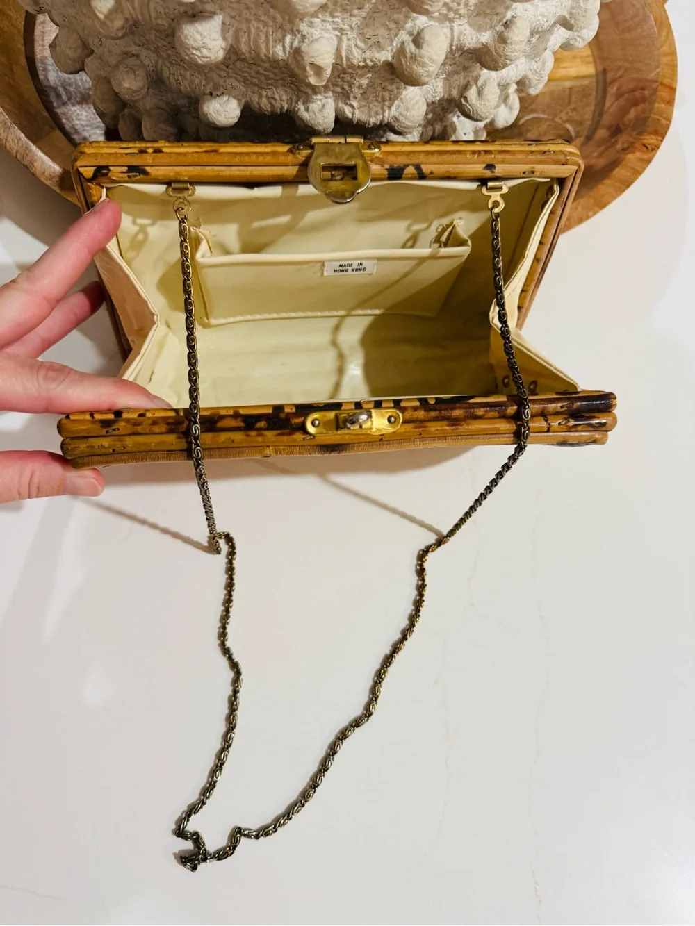 Woven vintage Rattan Crossbody Bag in cane